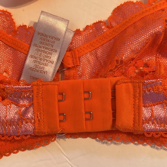 Savage X Fenty Bra Womens XS Perfect Poppies Unlined Lace Demi Racerback pink - Picture 6 of 10